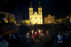 Biểu tình phản đối cải cách giáo dục tại Hungary. (Nguồn: Reuters)