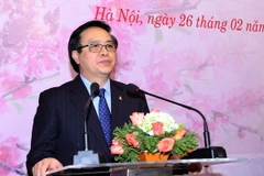 Trưởng Ban Đối ngoại Trung ương Hoàng Bình Quân phát biểu tại cuộc gặp mặt. (Ảnh: An Đăng/TTXVN)