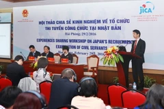 Phó Trưởng đại diện JICA tại Việt Nam Kakioka Naoki phát biểu tại hội thảo. (Ảnh: Lâm Khánh/TTXVN)