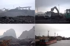 Hoạt động tuyển rửa, tuồn bán xít, than diễn ra rầm rộ tại khu vực phường Cẩm Thịnh. (Ảnh: P.V/Vietnam+)