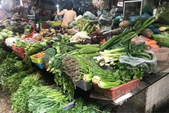 Rau xanh tiếp tục 'tăng nhiệt' khiến người tiêu dùng Thủ đô thêm gánh nặng chi tiêu. (Ảnh: Việt Anh/Vietnam+)