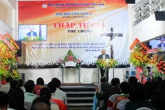 Đại hội lần thứ 5, Hội thánh Liên hữu Cơ đốc Việt Nam đã khai mạc phiên chính thức với sự tham dự của 500 đại biểu là các chức sắc, tín đồ Hội thánh đến từ 40 tỉnh, thành phố trong cả nước. (Ảnh: Xuân Khu/TTXVN)