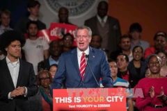 Ông Bill de Blasio phát biểu tại New York, Mỹ ngày 7/11. (Nguồn: AFP/TTXVN)