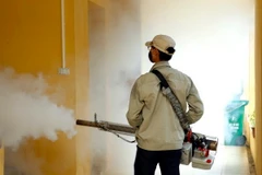 Hà Nội phun thuốc diệt muỗi tại các trường học, ký túc xá. (Ảnh: Dương Ngọc/TTXVN)