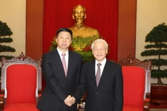 Tổng Bí thư Nguyễn Phú Trọng tiếp ông Tống Đào, Ủy viên Trung ương Đảng, Trưởng Ban Liên lạc Đối ngoại Trung ương, Đặc phái viên của Tổng Bí thư Đảng Cộng sản Trung Quốc Tập Cận Bình sang thăm và làm việc tại Việt Nam. (Ảnh: Trí Dũng/TTXVN)