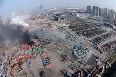 Hiện trường vụ nổ. (Nguồn: THX/TTXVN)