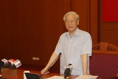 Tổng Bí thư Nguyễn Phú Trọng, Trưởng Ban Chỉ đạo Trung ương về phòng, chống tham nhũng phát biểu. (Ảnh: Trí Dũng/TTXVN) 