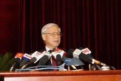 Tổng Bí thư Nguyễn Phú Trọng phát biểu khai mạc Hội nghị. (Ảnh: Trí Dũng/TTXVN)