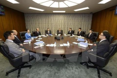 Một cuộc họp của Ban chính sách tại trụ sở BOJ ở thủ đô Tokyo. (Nguồn: Kyodo/TTXVN)