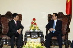 Thủ tướng Nguyễn Tấn Dũng tiếp Bí thư tỉnh ủy Vân Nam, Trung Quốc Lý Kỷ Hằng. (Ảnh: Đức Tám/TTXVN) 