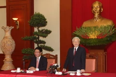 Tổng Bí thư Nguyễn Phú Trọng phát biểu tại buổi tiếp. (Ảnh: Trí Dũng/TTXVN) 