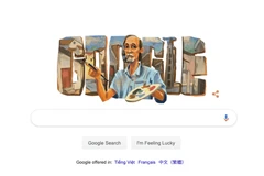 Hình ảnh họa sỹ Bùi Xuân Phái được Google vinh danh trên trang tìm kiếm.