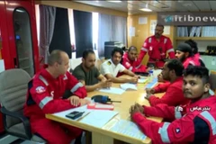 Thủy thủ đoàn tàu Stena Impero. (Ảnh: AFP/ TTXVN) 