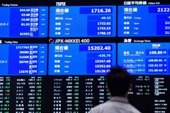 Sàn giao dịch chứng khoán Nikkei tại Nhật Bản. (Ảnh: Bloomberg)