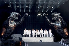 BTS đã hoạt động trở lại sau kỳ nghỉ dài. (Ảnh: Yonhap/TTXVN)