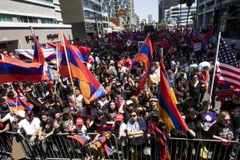 Biểu tình nhân dịp kỷ niệm 104 năm ngày xảy ra vụ thảm sát người Armenia. (Ảnh: TASS)