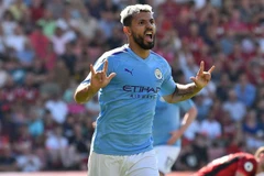 Sergio Aguero chạm mốc 400 bàn thắng trong sự nghiệp. (Ảnh: Getty)