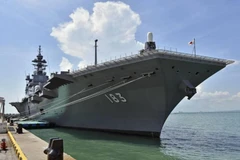 Tàu sân bay trực thăng Izumo của Lực lượng Phòng vệ Biển Nhật Bản (Ảnh: Japan Times)
