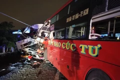 Hiện trường vụ tai nạn. (Ảnh: Nguyễn Thanh/TTXVN)