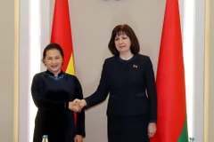 Chủ tịch Quốc hội Nguyễn Thị Kim Ngân với Chủ tịch Hội đồng Cộng hòa (Thượng viện) Belarus Natalia Kochanova. (Ảnh: Trọng Đức/TTXVN)