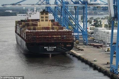 Tàu MSC Gayane cập cảng Philadelphia. (Ảnh: AFP/Getty)