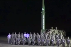 Hình ảnh vụ phóng thử trên tài khoản Twitter của quân đội Pakistan. (Ảnh: Twitter)