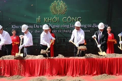 Lễ khởi công dự án Khu văn hoá đa năng Ngoài công lập Công tử Bạc Liêu. (Ảnh: Huỳnh Sử/TTXVN)