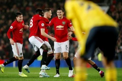 Scott McTominay ăn mừng sau khi ghi bàn mở tỷ số. (Ảnh: Reuters)