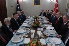 Các nhà lãnh đạo Thổ Nhĩ Kỳ và Libya gặp nhau tại Istanbul. (Ảnh: Anadolu)