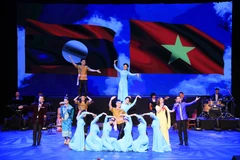 Một tiết mục tại Lễ khai mạc Tuần Văn hóa Việt Nam tại Lào 2019. (Ảnh: Phạm Kiên/TTXVN)