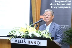 Thứ trưởng Bộ Thông tin và Truyền thông Nguyễn Thành Hưng phát biểu khai mạc. (Ảnh: Minh Quyết/TTXVN)