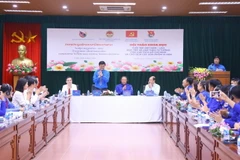 Ông Bùi Quang Huy, Ủy viên Dự khuyết Trung ương Đảng, Bí thư thứ nhất Trung ương Đoàn tại hội thảo. (Ảnh: Văn Điệp/TTXVN)