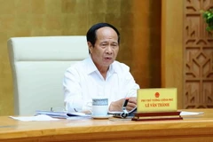 Phó Thủ tướng Lê Văn Thành, Tổ trưởng Tổ công tác số 4 chủ trì cuộc họp. (Ảnh: Minh Đức/TTXVN)
