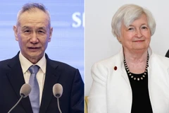 Bộ trưởng Tài chính Hoa Kỳ Janet Yellen và Phó Thủ tướng Trung Quốc Lưu Hạc. (Nguồn: financialeye.news)