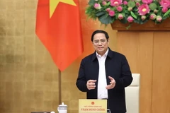 Thủ tướng Phạm Minh Chính chủ trì hội nghị. (Ảnh: Dương Giang/TTXVN)