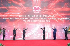 Nghi lễ chính thức khai trương Hệ thống giao diện mới của Cổng Thông tin điện tử Chính phủ và Báo Điện tử Chính phủ. (Nguồn: baochinhphu.vn)