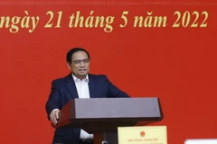 Thủ tướng Phạm Minh Chính phát biểu tại buổi tiếp xúc cử tri thành phố Cần Thơ. (Ảnh: Văn Điệp/TTXVN)