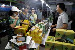 Khách tham quan mua sắm tại hội chợ. (Ảnh: Trần Việt/TTXVN)