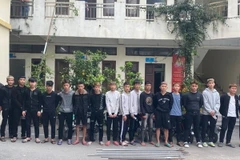 Các đối tượng bị tạm giữ hình sự. (Ảnh: TTXVN phát)