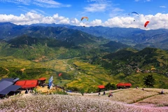 Festival dù lượn trên đỉnh đèo Khau Phạ sẽ được khai mạc trong sự kiện du lịch “Mùa nước đổ” năm 2022. (Ảnh: Tiến Khánh/TTXVN)
