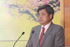 Thứ trưởng Bộ Nông nghiệp và Phát triển Nông thôn Trần Thành Nam phát biểu tại điểm cầu Bộ Nông nghiệp và Phát triển Nông thôn. (Ảnh: Vũ Sinh/TTXVN)