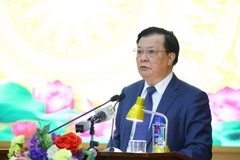 Bí thư Thành ủy Hà Nội Đinh Tiến Dũng phát biểu chỉ đạo. (Ảnh: Văn Điệp/TTXVN)
