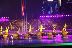 Một tiết mục nghệ thuật tại Lễ khai mạc SEA Games 31. (Ảnh: TTXVN)