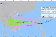 Vị trí và đường đi của bão số 4. (Nguồn: Trung tâm Dự báo Khí tượng Thủy văn Trung ương)