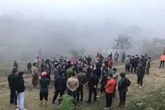 Công an thị xã Sa Pa điều tra nguyên nhân dẫn đến vụ đánh nhau ở công trường xây dựng thủy điện Cầu Mây khiến 8 người thương vong. (Nguồn: UBND thị xã Sa Pa)