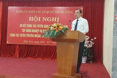 Ông Lê Hải Bình, Phó Ban Tuyên giáo Trung ương, phát biểu tại Hội nghị. (Ảnh: Trịnh Duy Hưng/TTXVN)