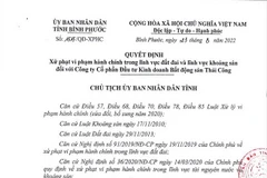Quyết định xử phạt của Ủy ban Nhân dân tỉnh Bình Phước. (Nguồn: binhphuoc.gov.vn)