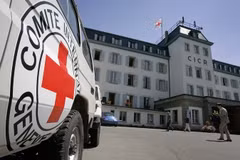Trụ sở Ủy ban Chữ thập Đỏ quốc tế (ICRC) tại Geneva, Thụy Sĩ. (Ảnh: AFP/TTXVN)