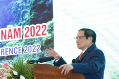 Thủ tướng Phạm Minh Chính phát biểu tại Hội nghị xúc tiến đầu tư tỉnh Gia Lai 2022. (Ảnh: Văn Điệp/TTXVN)