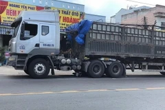 Hiện trường vụ tai nạn giao thông. (Ảnh: TTXVN phát)